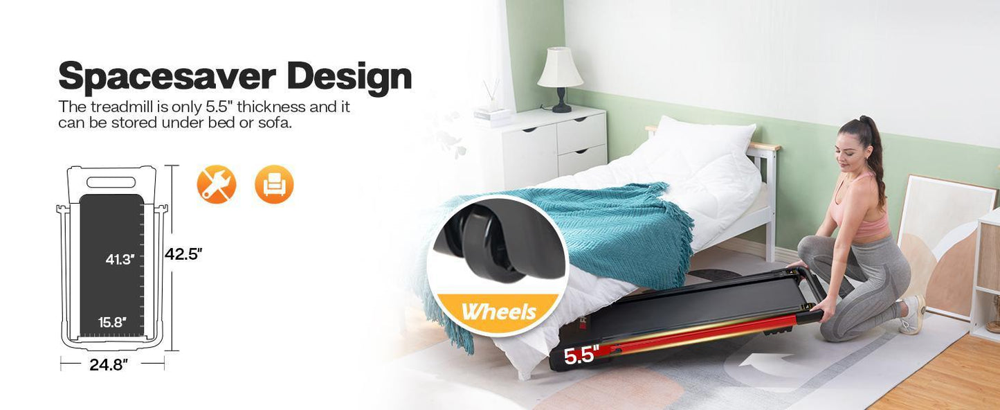 Under-Desk Walking Treadmill ♀️ 2.5HP, 300-lb Capacity, Foldable + Remote