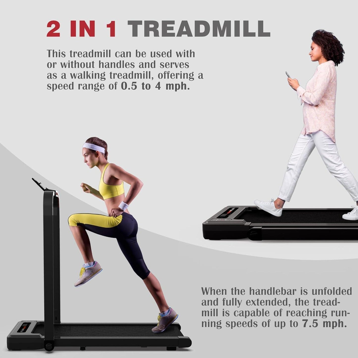 Under-Desk Walking Treadmill ♀️ 2.5HP, 300-lb Capacity, Foldable + Remote