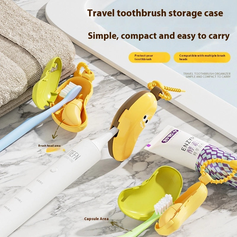Banana Toothbrush Buddy Kids’ Suction Holder & Cover