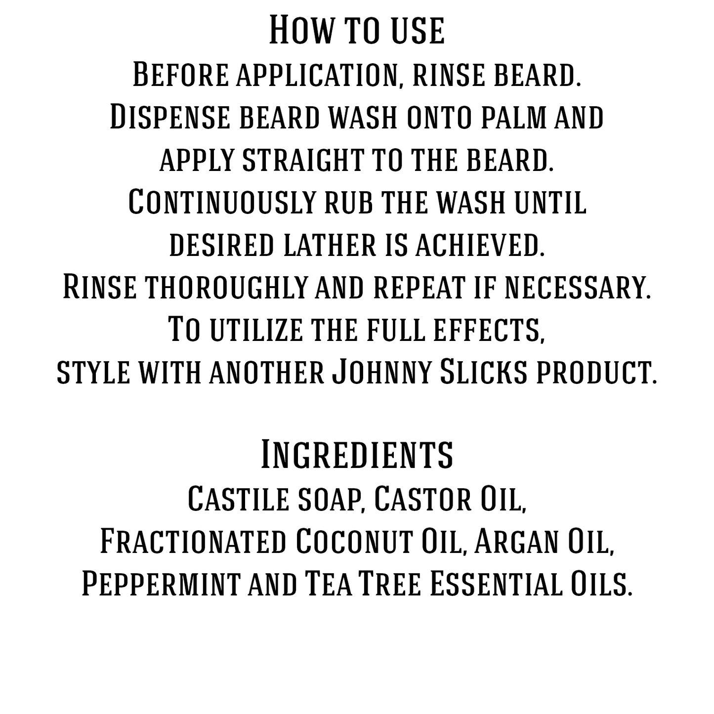Johnny Slicks Organic Beard Wash