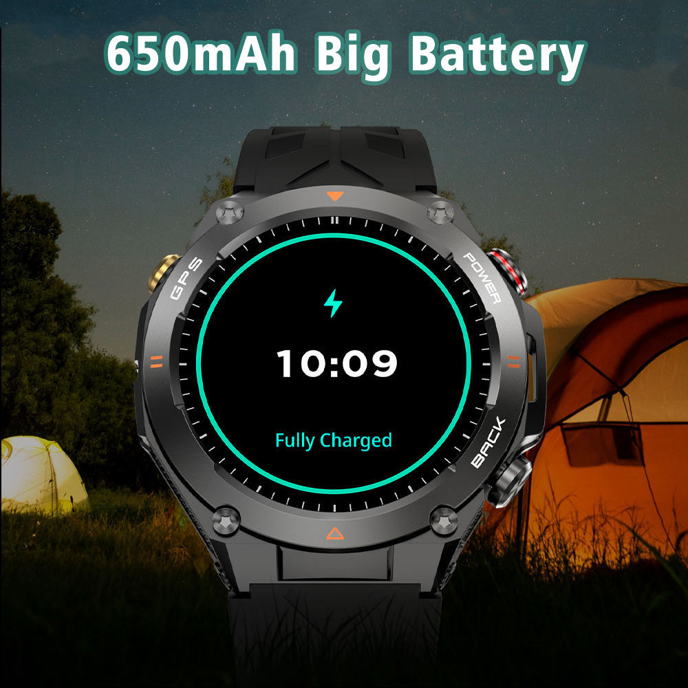 SENBONO GPS Smart Watch  1.45″ HD, Altimeter/Barometer/Compass, AI Voice
