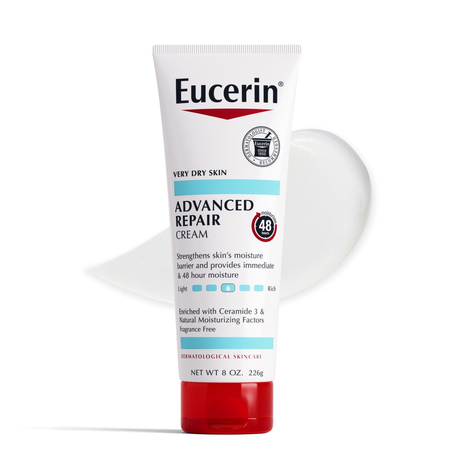 Eucerin Advanced Repair Body Cream, Fragrance Free, 8 oz Tube