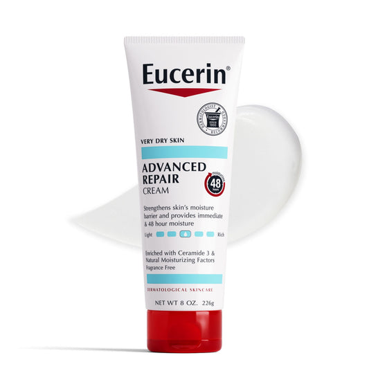 Eucerin Advanced Repair Body Cream, Fragrance Free, 8 oz Tube