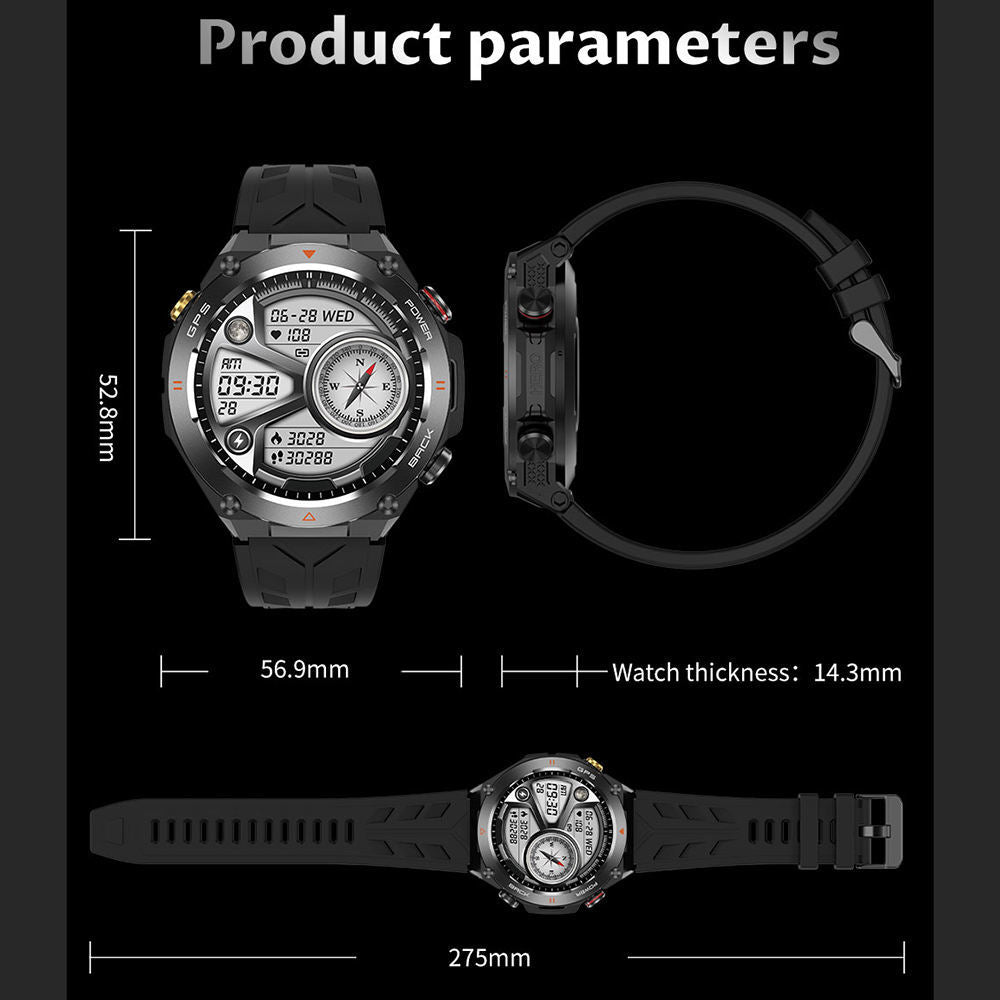 SENBONO GPS Smart Watch  1.45″ HD, Altimeter/Barometer/Compass, AI Voice