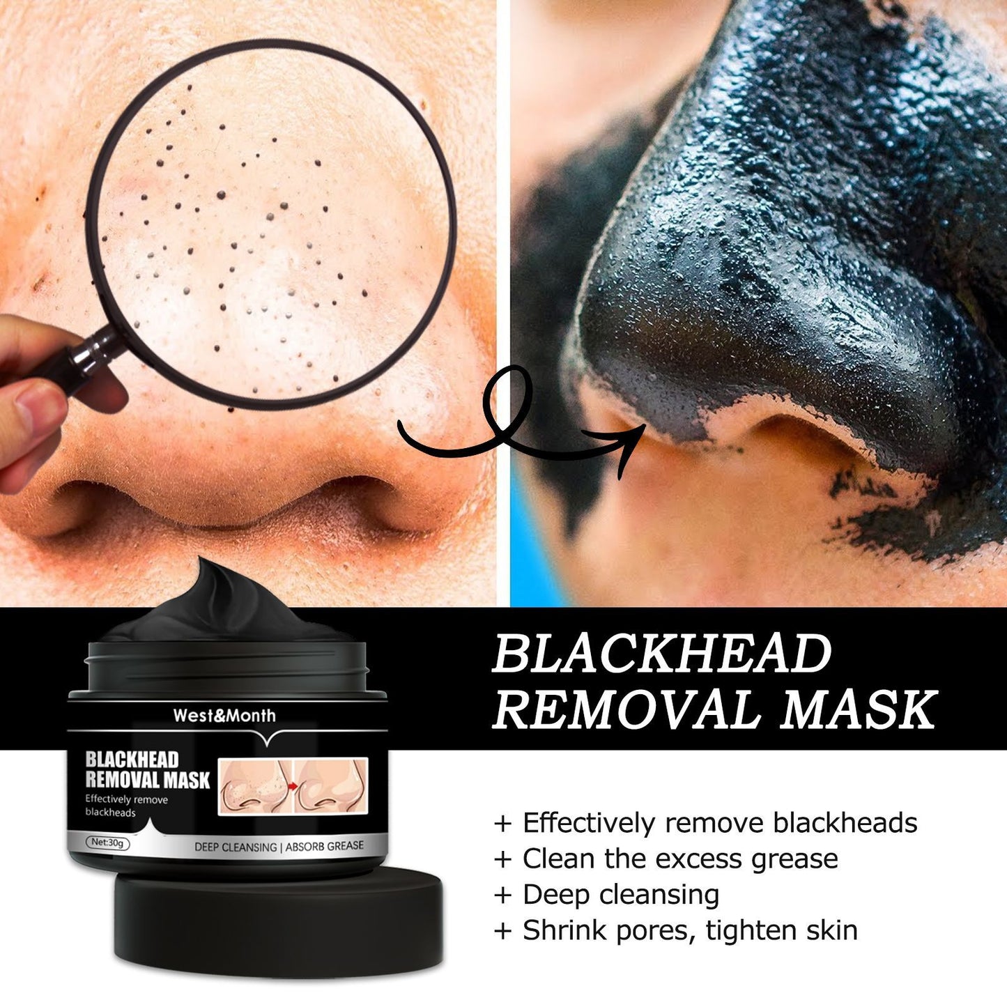 Charcoal Peel-Off Mask  Deep-Clean, De-Shine & Smooth Pores