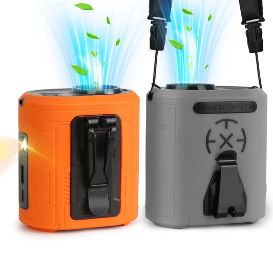 Clip-On Waist Fan ️ 10,000mAh | 5 Speeds + Flashlight (16,000RPM)