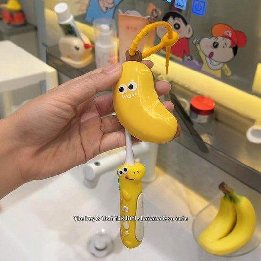 Banana Toothbrush Buddy  Kids’ Suction Holder & Cover