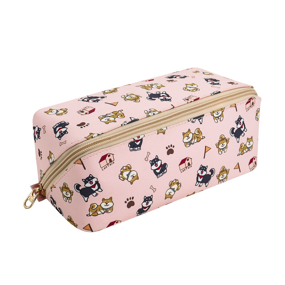 Waterproof Cosmetic Bag  Cute Dog Print, Travel Makeup Organizer
