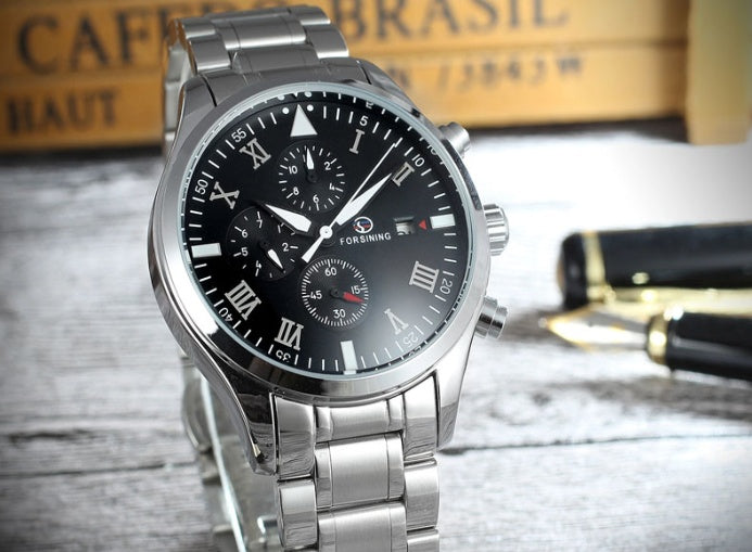 Men’s Luxury Automatic Mechanical Watch ⌚ Stainless Steel Waterproof