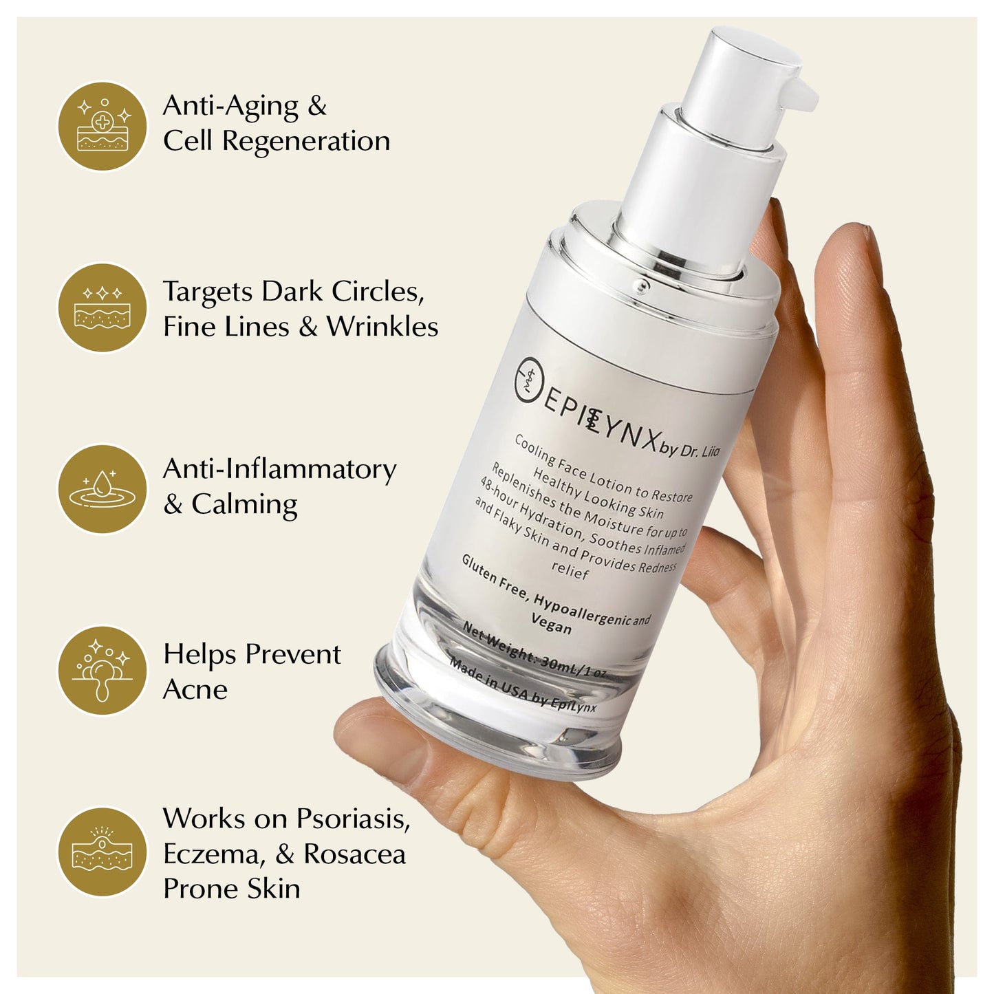 EpiLynx Lightweight Face Moisturizer for Sensitive Skin