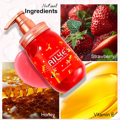 Scrub body wash skin care strawberry Exfoliating  shower gel