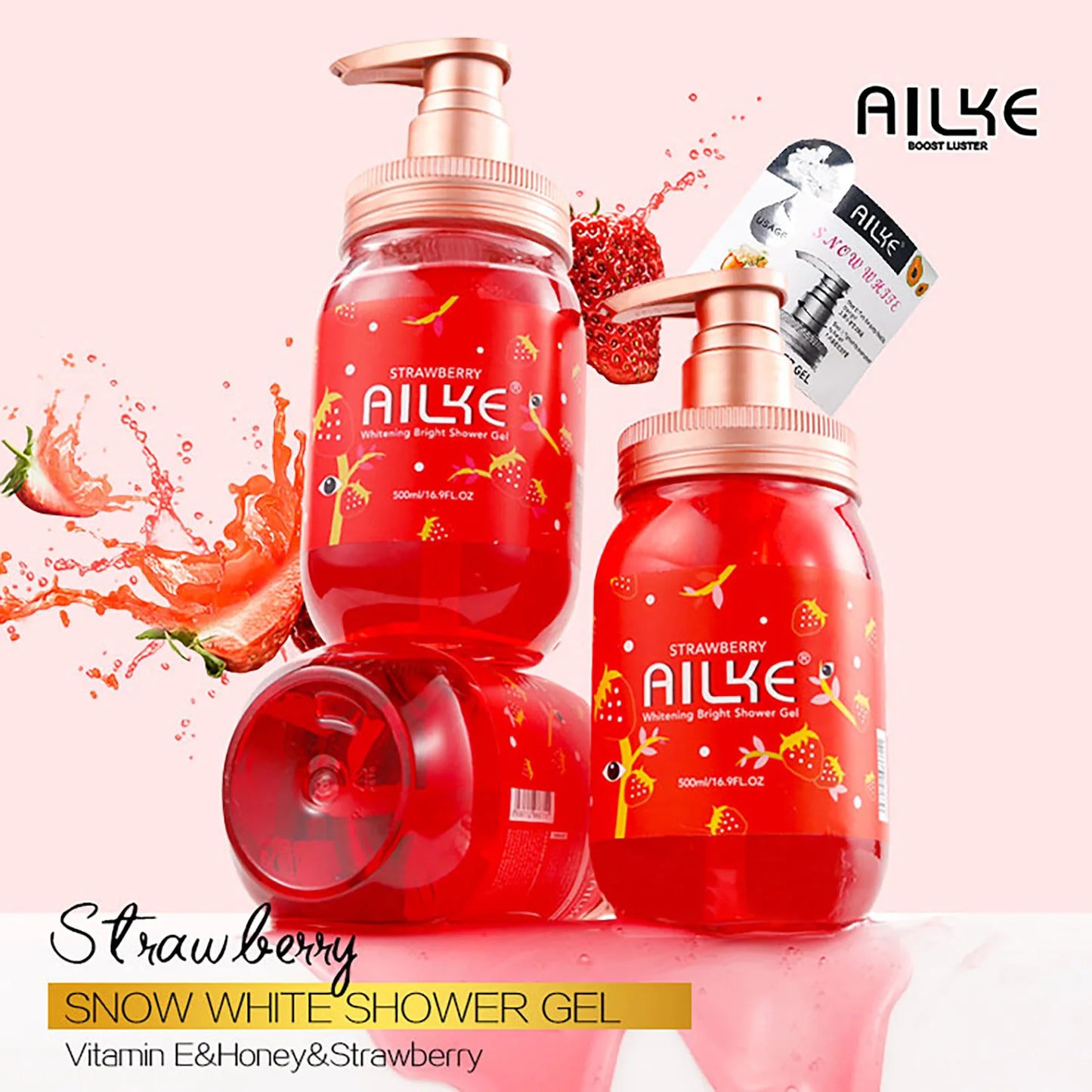 Scrub body wash skin care strawberry Exfoliating  shower gel