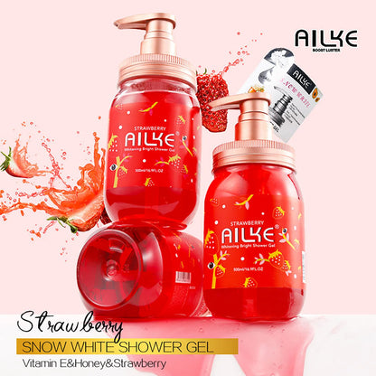 Scrub body wash skin care strawberry Exfoliating  shower gel