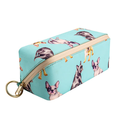 Waterproof Cosmetic Bag  Cute Dog Print, Travel Makeup Organizer