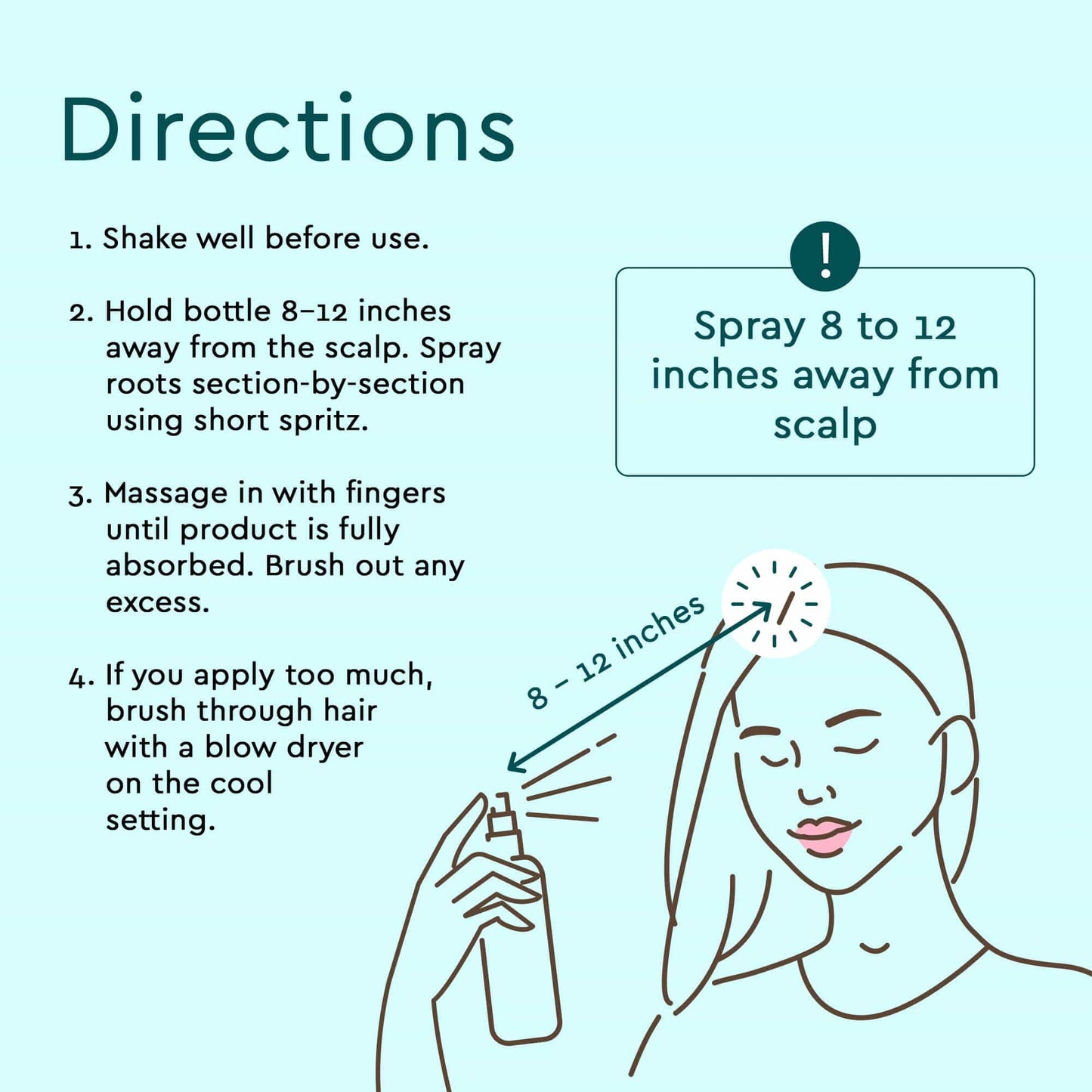 Instructions for using a scalp care product with text and illustration.