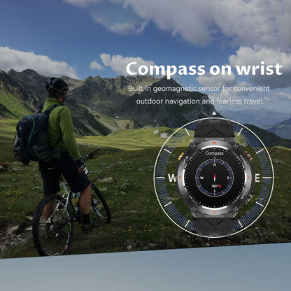 SENBONO GPS Smart Watch  1.45″ HD, Altimeter/Barometer/Compass, AI Voice