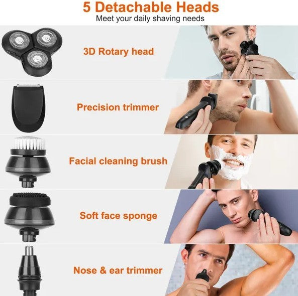 Men’s 5-in-1 Electric Razor Grooming Kit ⚙️ IPX6 Waterproof, Rechargeable